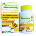 Gurkmeja Curcumin kapslar Extra styrka med Ginger & 95% Curcuminoids & Black Pepper Extract för maximala fördelar. All Natural NonGMO NO Rice Powder NO Stearate NO Silica - 90 Veg Cap