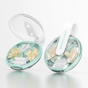 Small Pill Case, Cute Pill Box för Purse & Pocket, 4 Compartment Removable Pill Holder, Portable Travel Pill Organizer för vitaminer, kosttillskott, fiskoljor (Gröna)
