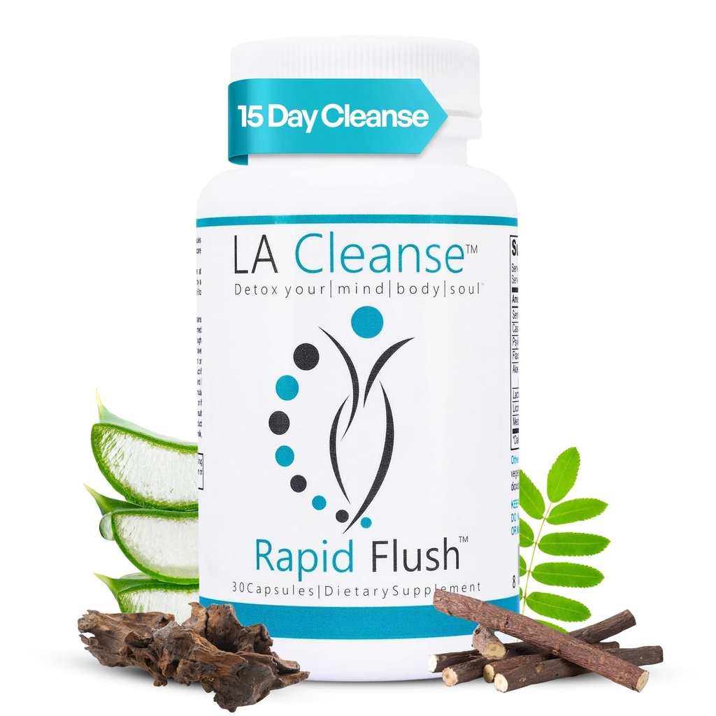 15 Day Cleanse and Detox - Rapid Flush 15 Day Gut Cleanse for Detox, Colon Cleanse, Colon Broom Gut Support - Paranna digestion kanssa Cascara Sagrada, Senna Leaf, Psyllilium Husk - Kapselit 30 Count