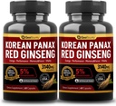 Koreanska röda Panax Ginseng Capsule 2 Pack, Panax Ginseng Supplements, 2 Value Pack 3140mg (Ginsenoside 5%)