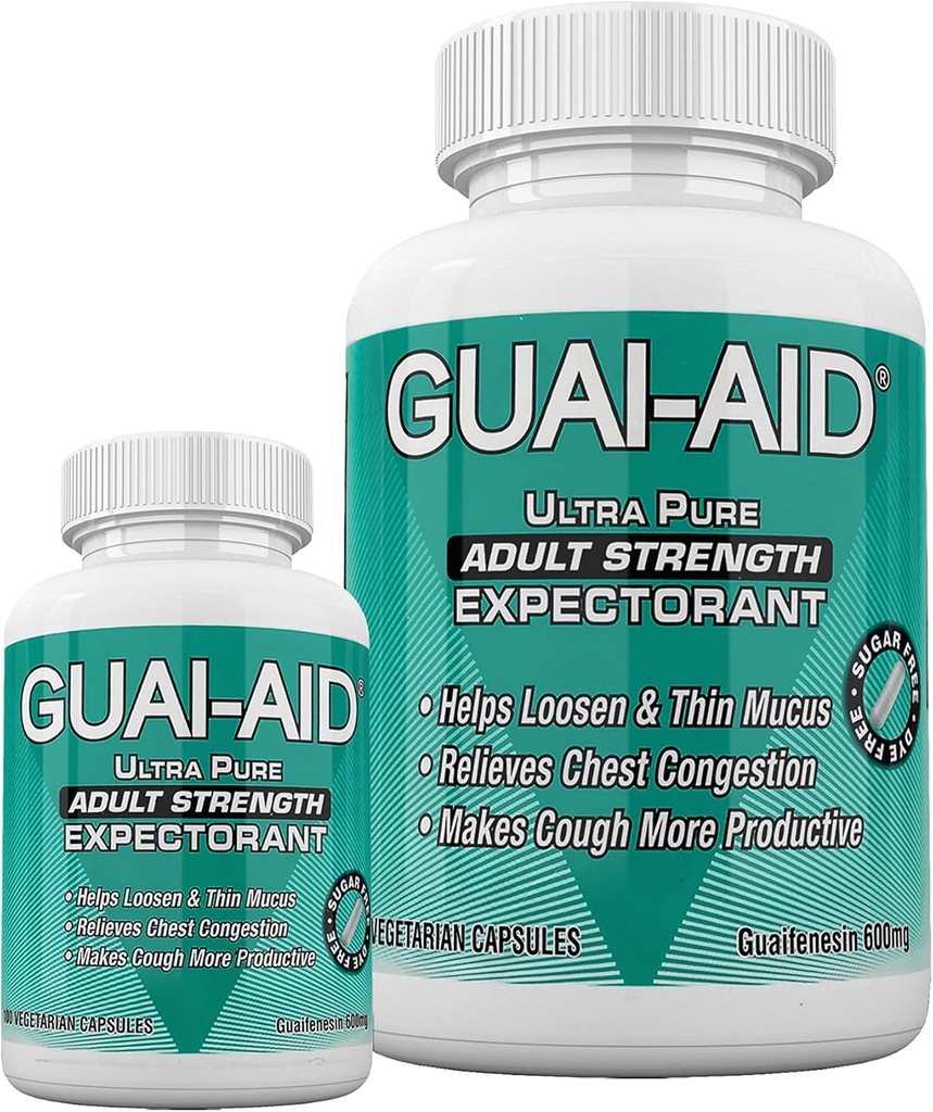 524 600mg Ultra-Pure Guaifenesin Veg. Capsules (inkluderar 24 Storleksflaskor)