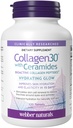 Webber Naturals Collagen30, jossa on Ceramideja, Bioaktiivisia kollageenipeptidejä, 120 tablettia, kosteuttavaa hehkua, auttaa parantamaan ihon nesteytystä, elastisuutta ja pehmeyttä, ei-muuntogeenisiä organismeja, maito- ja gluteenittomia