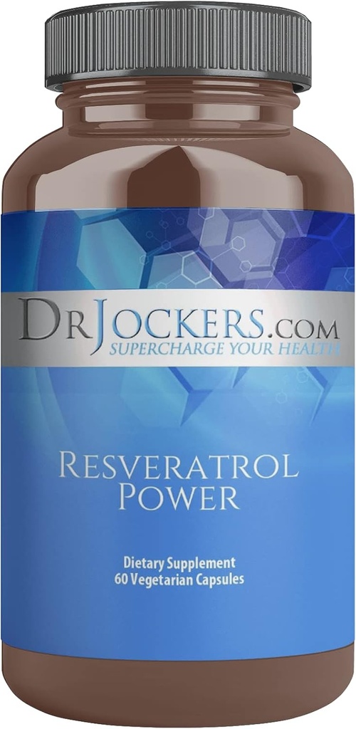 Resveratrol Power av Dr. Jockers, med Immune Support, Anti-Aging, Viktigt för hudhälsa, Trans Resveratrol, 200 mg, 60 Day Supply