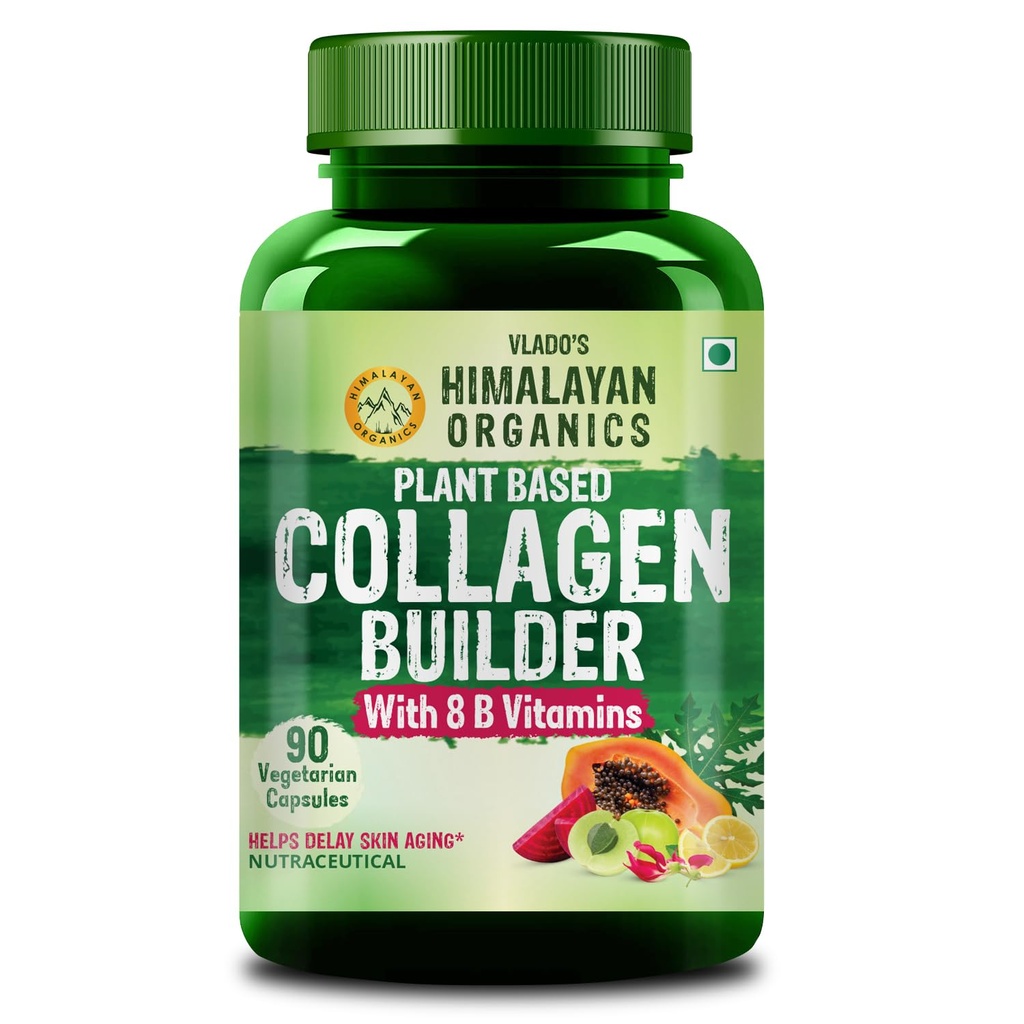 Himalajan Organics Organic Collagen Builder hiukset ja iho Biotiini ja C-vitamiini 90 Veg kapselit