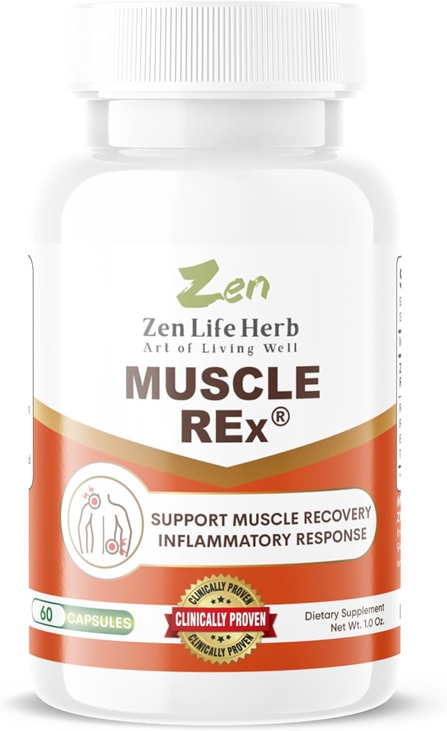 ZEN LIFE HERB Muscle REx - Joint, lihasten ja hermojen tuki - Rentoutua Aches & Krooninen häiriö Plant-Based Supplement (60 kapselia)