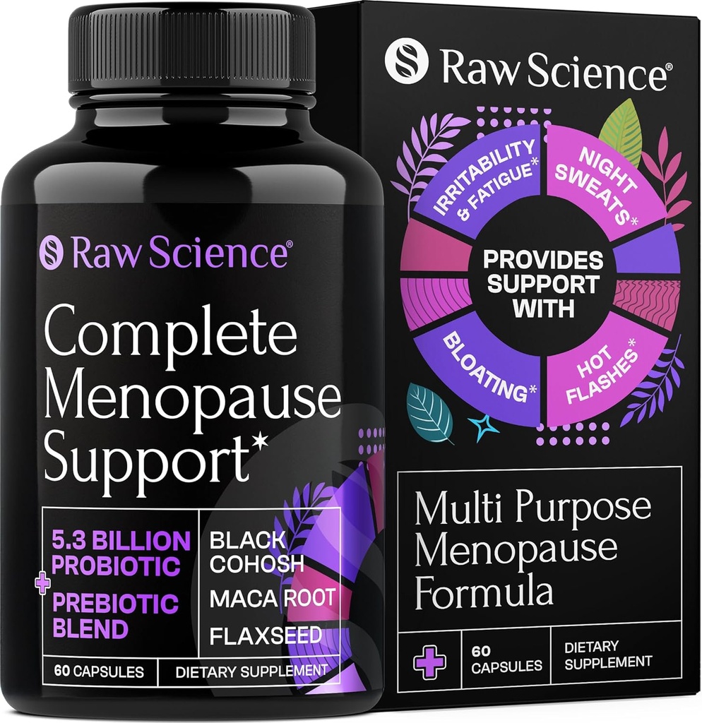 Vaihdevuodet lisäravinteet naisille - musta Cohosh Menopause Hot Flashs, Yöhiet & Hormoni tasapaino DIM, Vitex, Dong Quai, punainen Clover - Täydellinen vaihdevuodet Tuki Vaginal Health, 60 kapselia