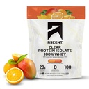 Ascent 100% Clear Whey Protein Powder - Post Workout, Zero Artificial Flavors & Sweeteners, Gluten Free, 5.5g BCAA, 2.1g Leucine, Essential Amino Acids, Orange Mango, 20 portioner