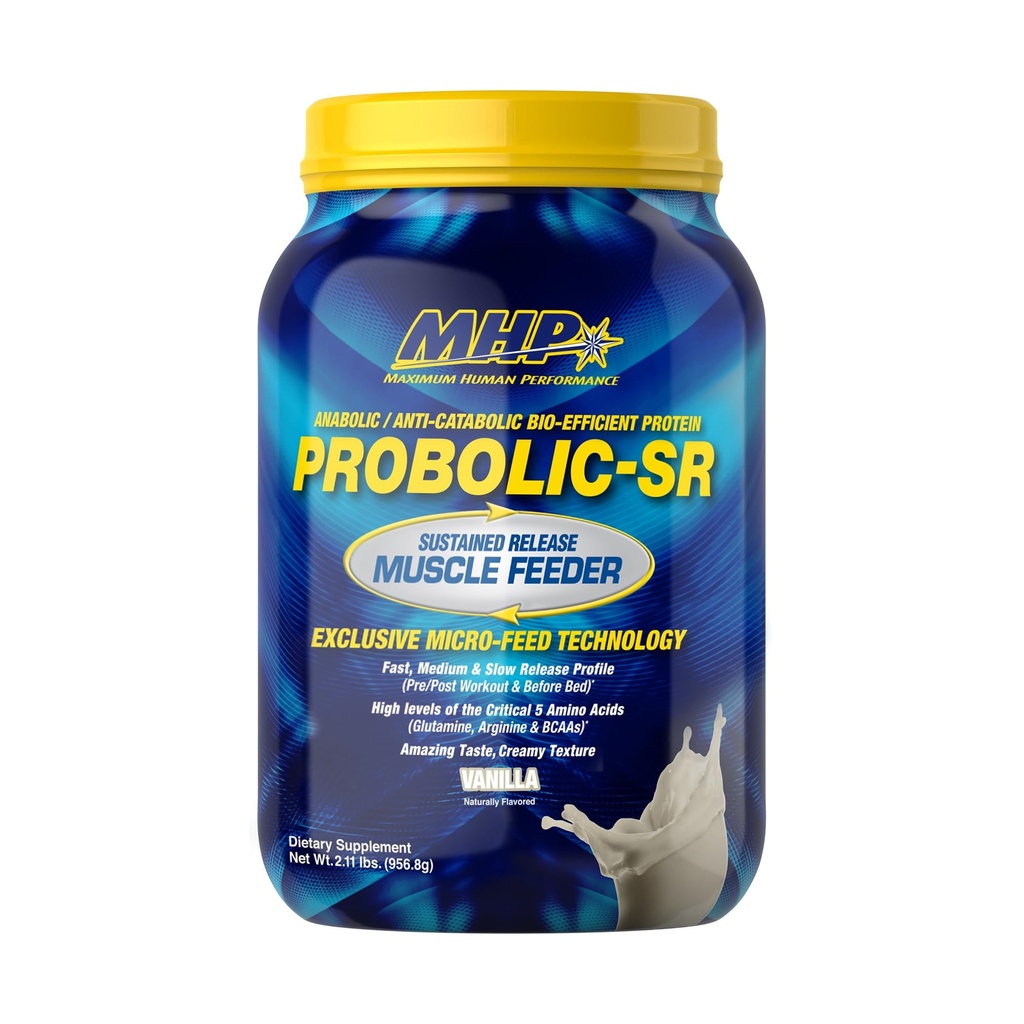 Maximum Human Performance Probolic-SR Sustainable Release Protein Powder, 24g Protein, BCAAs, Glutamiini, Arginiini, Pre-Workout, Post-workout, Nighttime Protein, 2lbs, 26 Tarjoukset, Vanilla