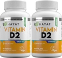 HAYAT-vitamiinit Vegan luonnollinen D 2400 IU, D2, Certified Halal (Pakkaus 2)