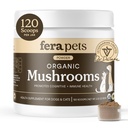 Fera Pets Mushroom Supplement för hundar och katter med Turkiet Tail - USDA Organic - Kognitivt och immunstöd - Förbättrar leverfunktionen - Stöder en hälsosam tarm - pulver - 120 skopor