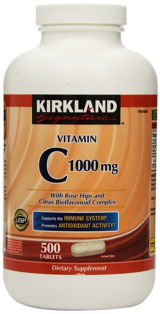 Kirkland Signature C-vitamiini 1000 mg., 500 tablettia (2 pakkaus)