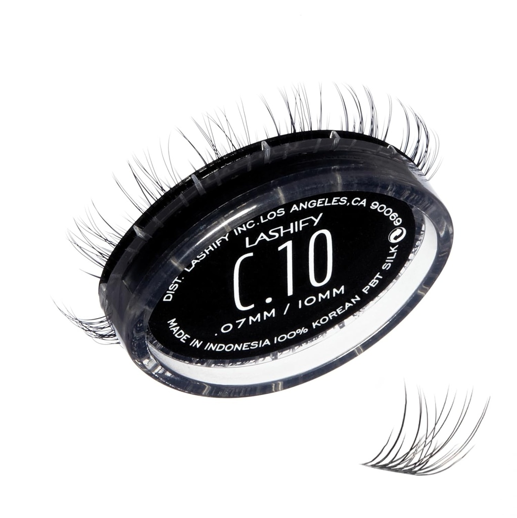 Lashify Curl 10mm Gossamer DIY Eyelash Extensions Refill, Black, Easy False Eyelashes för en naturlig look