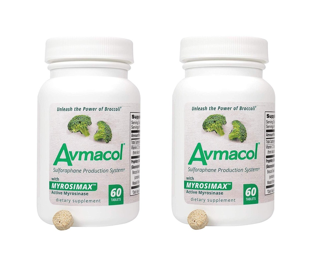 AVMACOL® (120) 2 Bottle Value Sulforaphane Supplement med Myrosinase