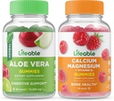 Elinkelpoinen Aloe Vera + Kalsium Magnesium, Gummies Bundle - Suuri Maku, Vitamiini Supplement, Gluteeniton, GMO vapaa, pureskeltava