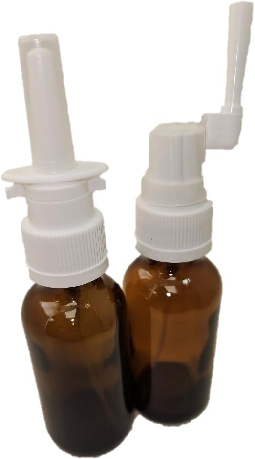 Amber Glass Tyhjä nenän ja suun ruisku Kolloidinen hopea-ja suolainen sovellukset, Tyhjä 30 ml (1oz) 2-pakkaus