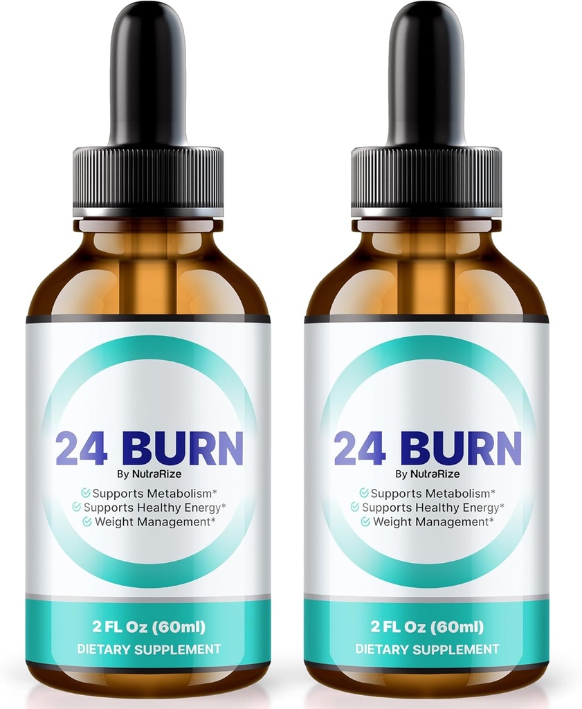 NutraRize (Pack of 2 24 Burn Drops, All-Natural 24 Burn Liquid Supplement, Official Nutritional Formula tukemaan terveellistä ja aktiivista elämäntapaa, Gotas Reviews (60 Servings)