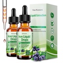 2 Pack Liquid Iron Supplement for Women & Kids, Vegan Iron Drops with C-vitamiini D, B12, B-Complex, High Potency Liquid with Multivitamiini for Anemia, Energy Support, Magnesium Iron Gentle