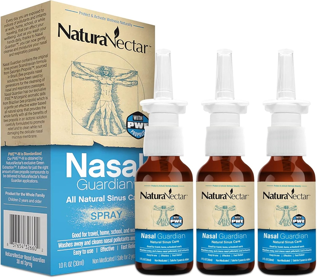 NaturaNectar Bee Propolis Nasal Spray Saline Sinus Rhinse & Relief 
