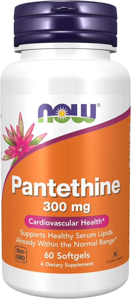 NYT Lisäravinteet, pantetiini (Coenzyme A Precursor) 300 mg, sydän- ja verisuoniterveys*, 60 Softgelia