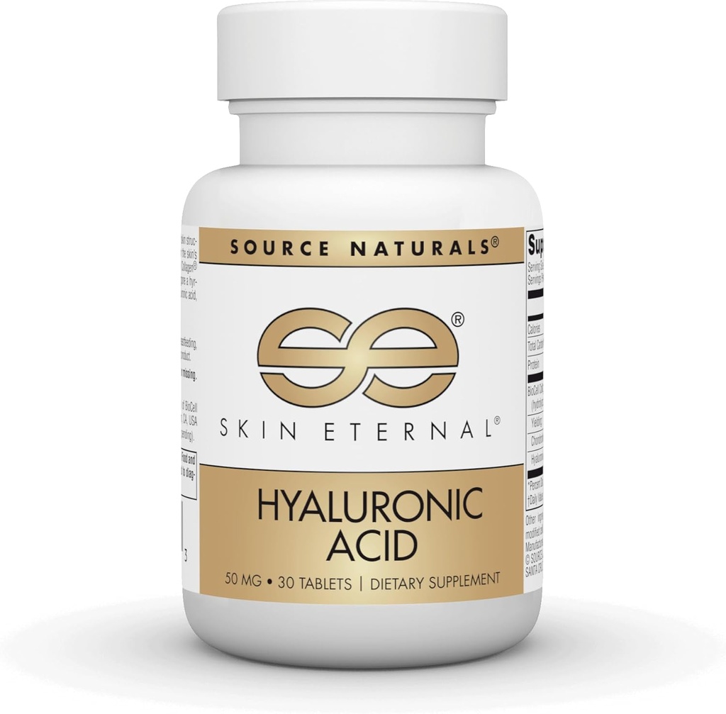 Source Naturals ihon ikuinen hyaluronihappo, 50 mg - 30 tablettia
