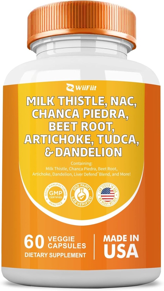 Milk Thistle 3000mg NAC Chanca Piedra 2000mg Beet Root 2000mg Artichoke 2000mg Tudca Dandelion Root 1000mg med Zink Yarrow Turmeric Repair Supplement Plus Chicory,Mineral Supplements 60 Count