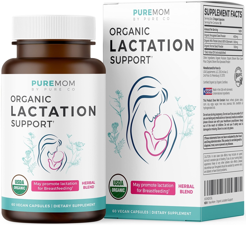 USDA Organic Imetys täydentää - lisätä maidon saantia kasviperäisten imetys tuki - tuki äideille - Luomu: Sarviapila siemen, Fenkoli ja maito Thistle - 60 Vegaani kapselit (ei pillereitä tai evästeitä)