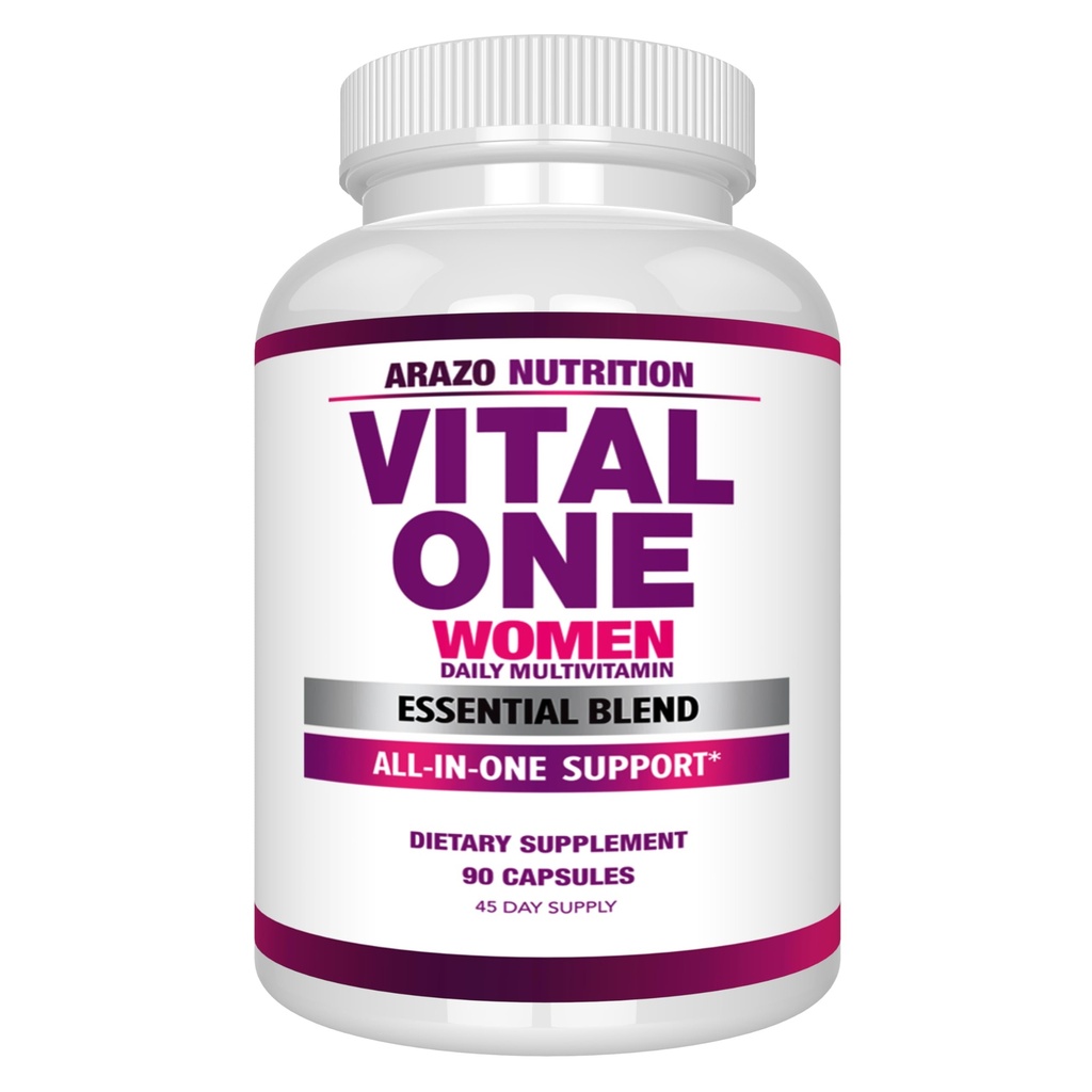 Arazo Nutrition Vital One Multivitamin för kvinnor - Daglig Wholefood Supplement - 90 Vegan Capsules