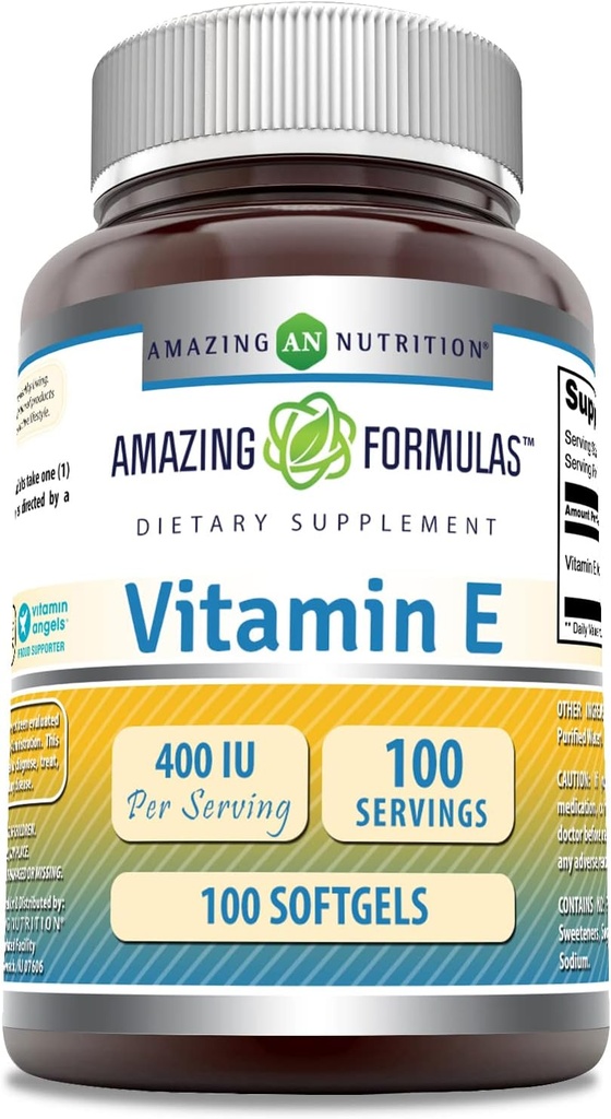 Fantastiska formler Vitamin E 400 IE Per Servering Supplement | Icke-GMO | Gluten Free (100 Softgels)