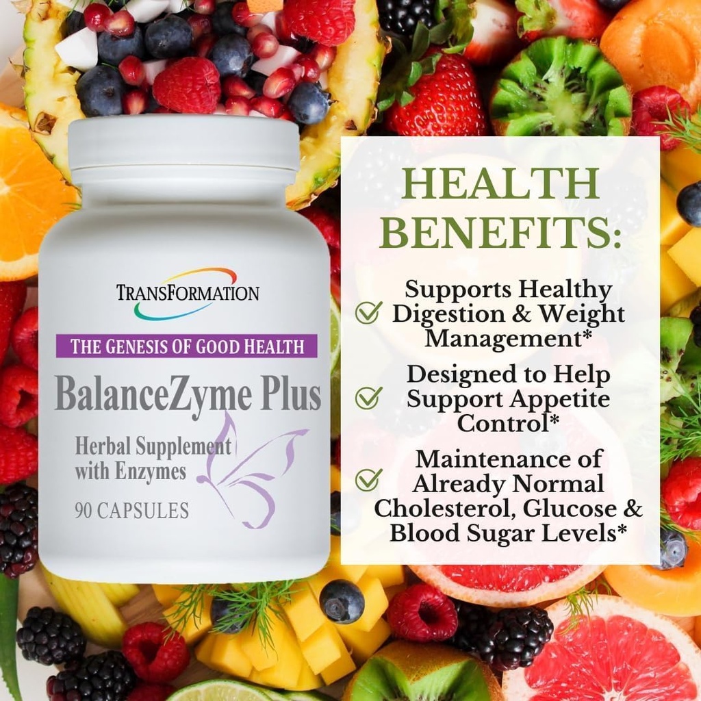 MUUTOKSET HYVÄN TERVEYDEN GENESIS-tasapainoZyme Plus naisille ja miehille, Garcinia Cambogia ja Enzyme Blends for Health, Gut Health, 90 kapselia