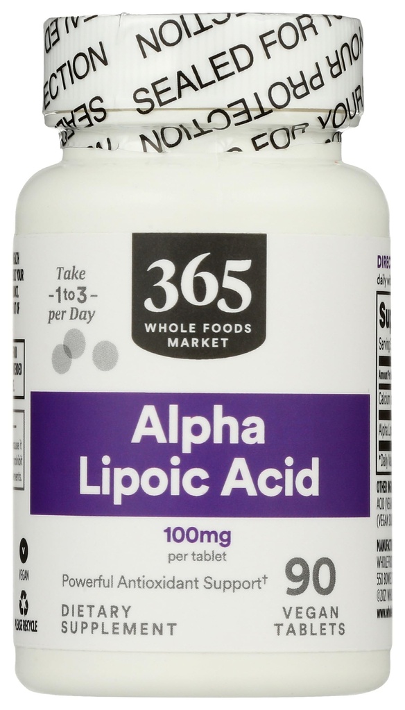 365 av Whole Foods Market, Alpha Lipoic Acid 100mg, 90 Count