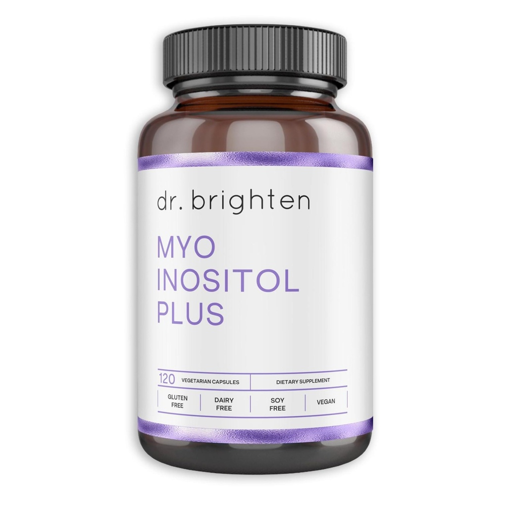 Tohtori Brighten Myoinositol Plus - Doctor Formulated Ratio of Myo- ja D-Chiro-Inositoli tukemaan PCOS Oireet, Hormonitasapaino, terve munasarjafunktio, ja säännöllinen Menstrual Cycles