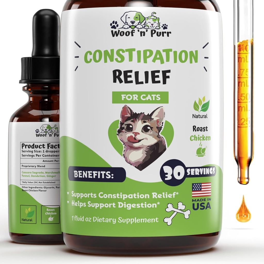 Kissa Ummetus Räjähdys - voi auttaa vähentämään Ummetusta ja tukoksia, parantaa Bowel liikkuvuutta, & paljon enemmän - Ummetus helpotus kissoille - Cat Laksative - 1 fl oz - Chicken Flavor (2)