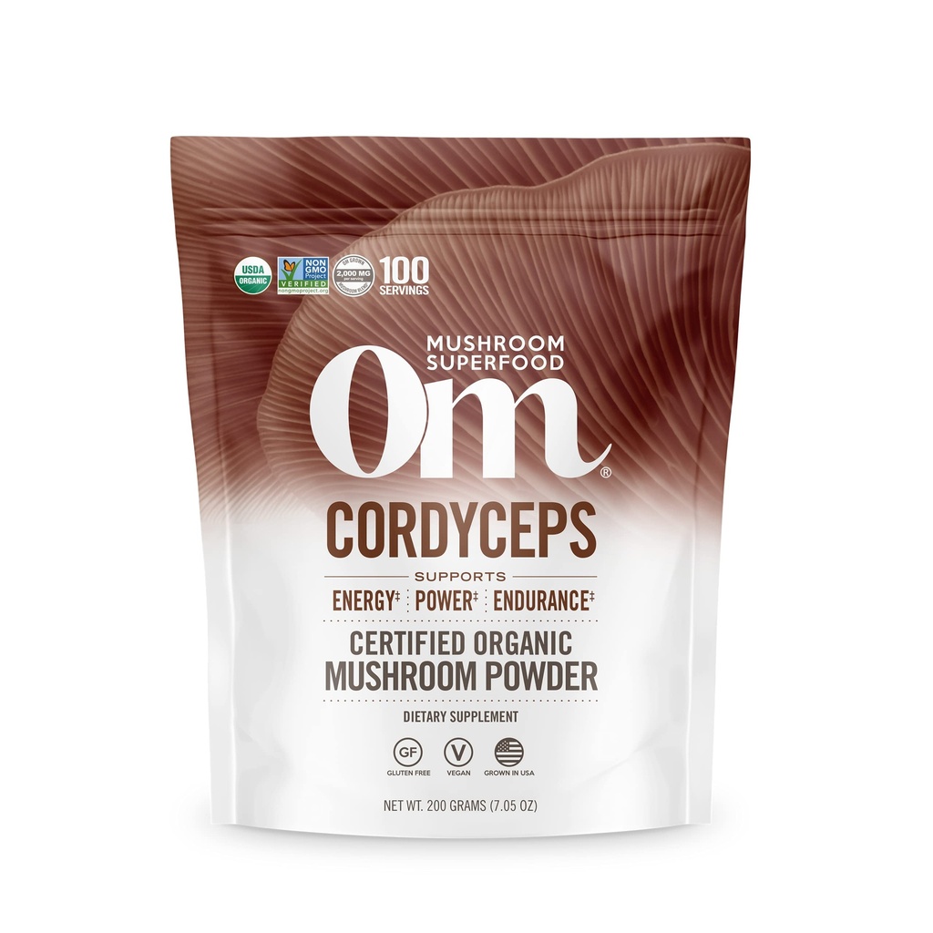 OM Mushroom Cordyceps Powder 7.05 oz (100 Servings) ... Luomu, vegaaninen, ei-muuntogeeninen, gluteeniton energia, kestävyys ja kestävyys tuki ...