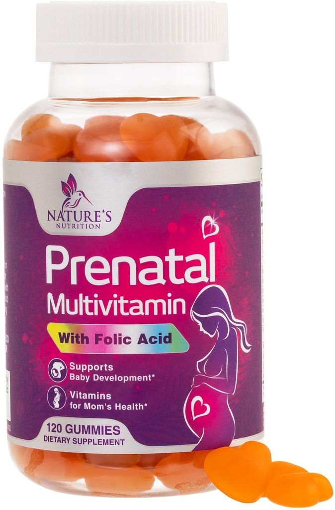 Prenatal vitaminer för kvinnor 1335mcg - Graviditet Vitaminer Gummies med folsyra, vitamin A, C, D3, B12, B6 - Prenatal Multivitamin Gummy för Fetal Support, Gravid & Nursing Kvinnor - 120 Gummies