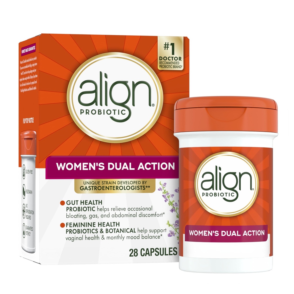 Align Probiootti, Naisten Dual Action, emätin Probiootit naisille, Naisten Probiootti emätin Health Support, Probiootit digestiivinen terveys, 28 Probiootti kapselit