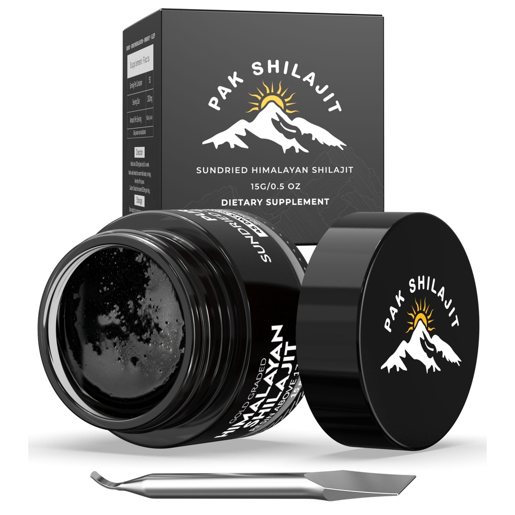 Rena Himalayan Shilajit Resin 45 Days Sun Dried & Gold Graded Shilajit ovanför 17000FT | Purified & Organic, 85 Plus Natural Minerals, Rich in Fulvic & Humic Acid for Men & Womens (15Gram)