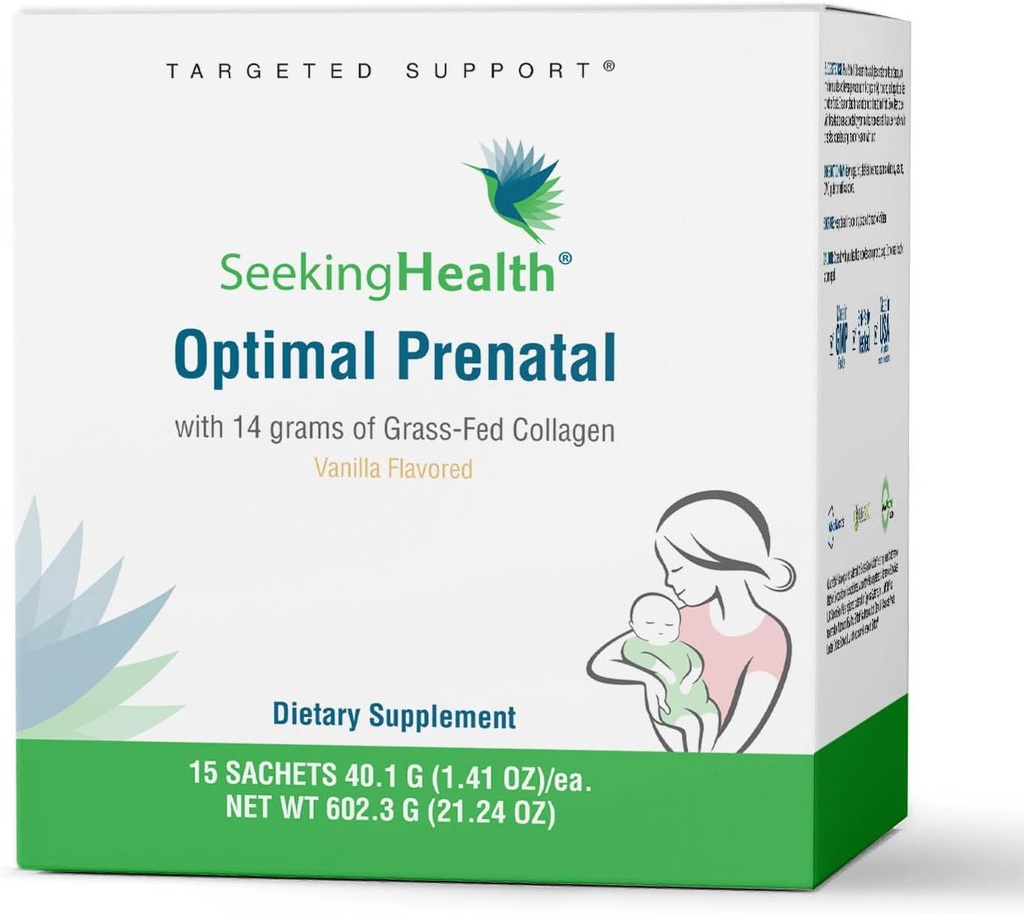 Etsiminen Health Optimal Prenatal with Collagen, Naiset... Multivitamiini B12, L-5-MTHF, Koliini, Methylation Support, Tukee hedelmällisyyttä & Conception kautta raskauden ja imetyksen (15 Servings)