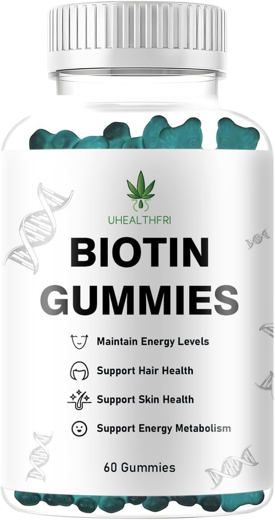 Biotin Gummies, hiukset, iho ja kynnet Gummies - tukee terveet hiukset - vegaaninen Biotin vitamiineja naisille ja miehille (1)