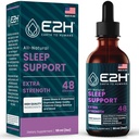 E2H Natural Sleep Support - Liquid melatoniini kamomilla, Theanine - Nukkua paremmin, syvempi, pidempi - Vegan, GMO-vapaa - tarjoaa stressiä lievittää - 2 Fl Oz