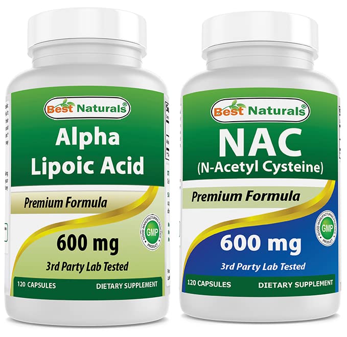 Bästa naturliga Alpha Lipoic Acid 600 mg & NAC 600 mg