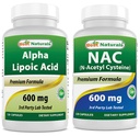 Bästa naturliga Alpha Lipoic Acid 600 mg & NAC 600 mg