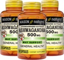 MASON NATURAL Ashwagandha 500 mg, Adaptogen för Stress & Energy Support, Herbal Supplement, 180 Day Supply