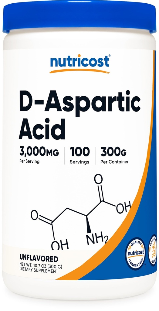 Nutricost D-asparagiinihappo (DAA) Powder 300G - Pure D-aspartiinihappo