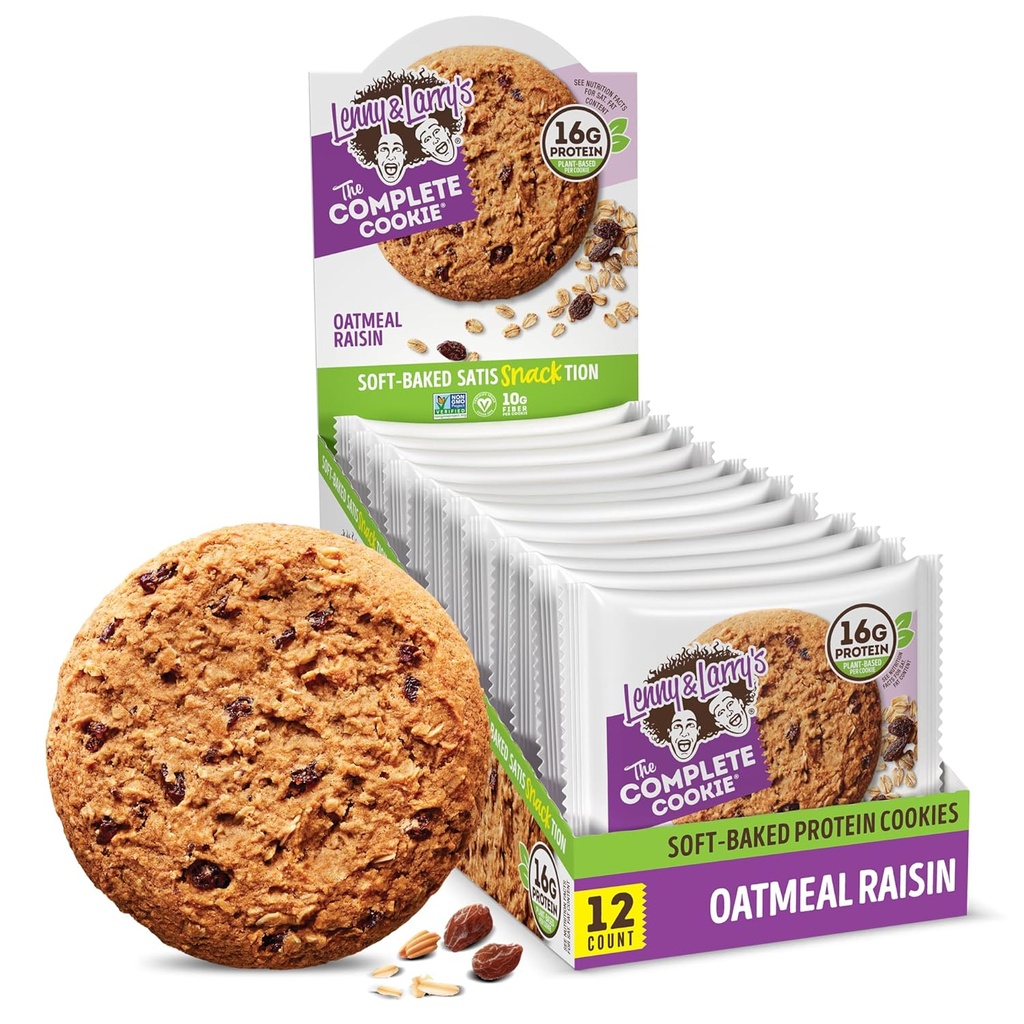Lenny & Larry's The Complete Cookie, kaurapuurorusina, 16g Kasviproteiini, Vegan, ei-GMO, 4 Ounce (Pakkaus 12)