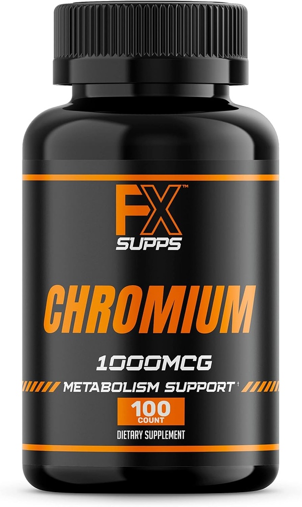 FX SUPPS Kromi Polynikotinaatti 1000 mikrog (100 kapselia) Painonhallinta täydentää miesten ja naisten ...