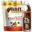 BBfL Kasviproteiini Shake 21g Vegaaniproteiini, kaakao + omenaviinietikka, prebiootit, digestiiviset entsyymit, tukee Gut Health All-in-One Shake for Women & Men (15 Servings, Cocoa Cream)