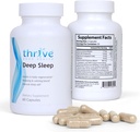 Thrive Good Deep Sleep - Sleep Supplement kalsiumkarbonaatti, B6-vitamiini - Sleep Aid Formula melatoniini, L-Tryptofaani, 5-HTP, Inositoli, Natural Plant Otteita - 60 kasviskapselit