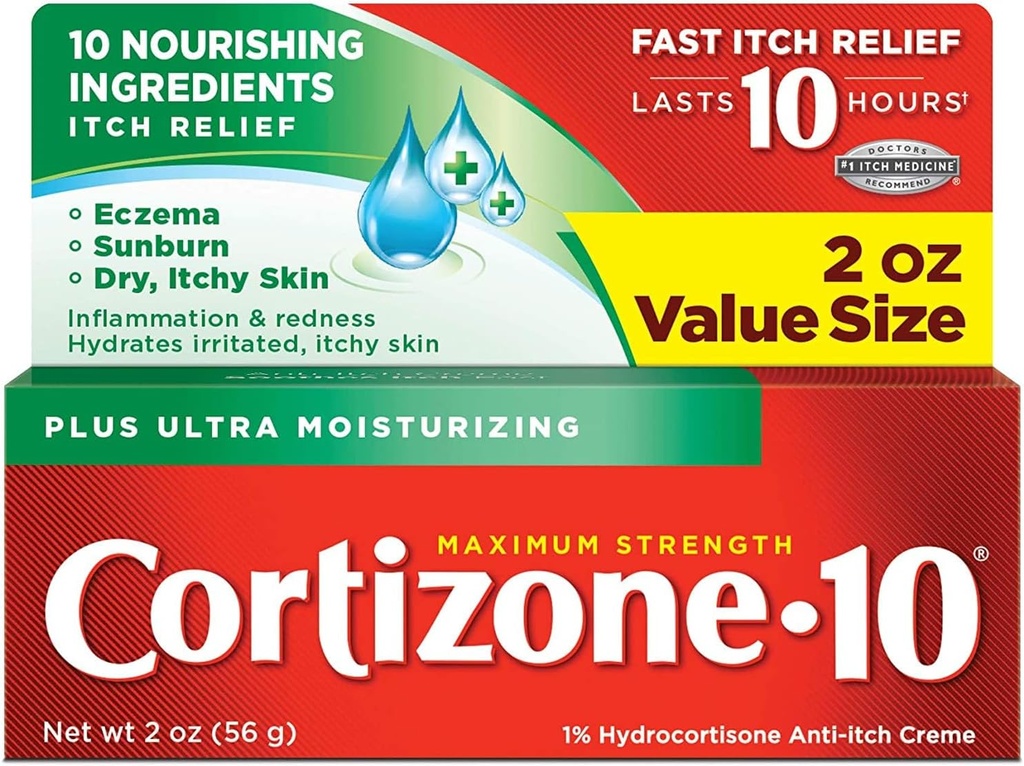 Cortizone 10 Plus Maximum Vahvuus Itch Creme 2 oz (Pakkaus 2)