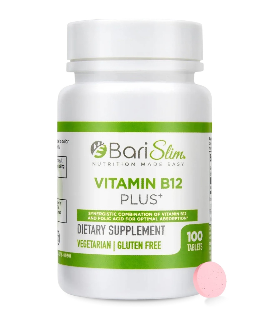 BariSlim-vitamiini B12 Plus tabletit - Bariatric suunniteltu post painonpudotuksen leikkaus, mukaan lukien mahalaukun ohitus ja mahalaukun hiha - tukee energiatasoja ja yleistä terveyttä .