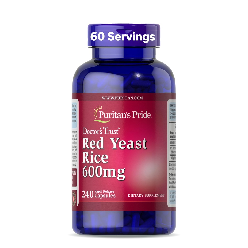Puritan's Pride Doctors Trust® Red Jeast Rice 600mg, ravintolisä, 240 nopeat kapselit
